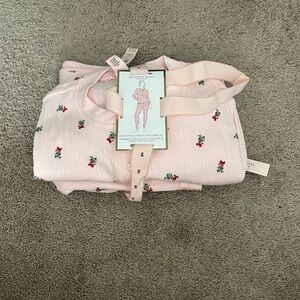 Victoria's Secret Pink Knit Top with Floral Accents (PJS)